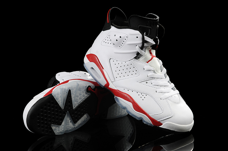Air Jordan 6 Mens Shoes White/Red/Black Online